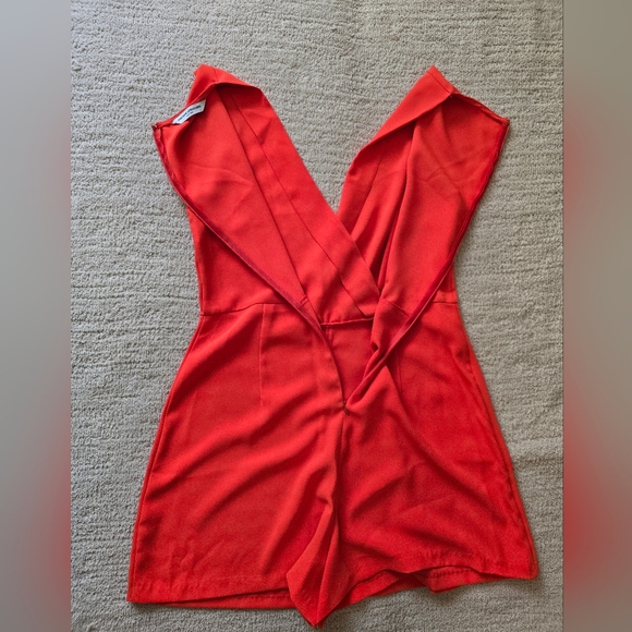 🔥 Amanda Uprichard Bold Orange Romper Sz L | Brunch, Resort, Vacay - Picture 10 of 12